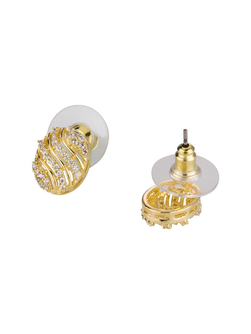 gold brass studs earring - 16955361 - Zoom Image - 2