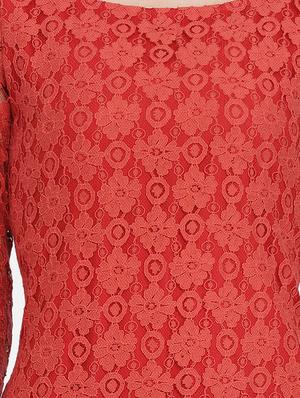 round neck laced sheath dress - 16958246 - Standard Image - 5