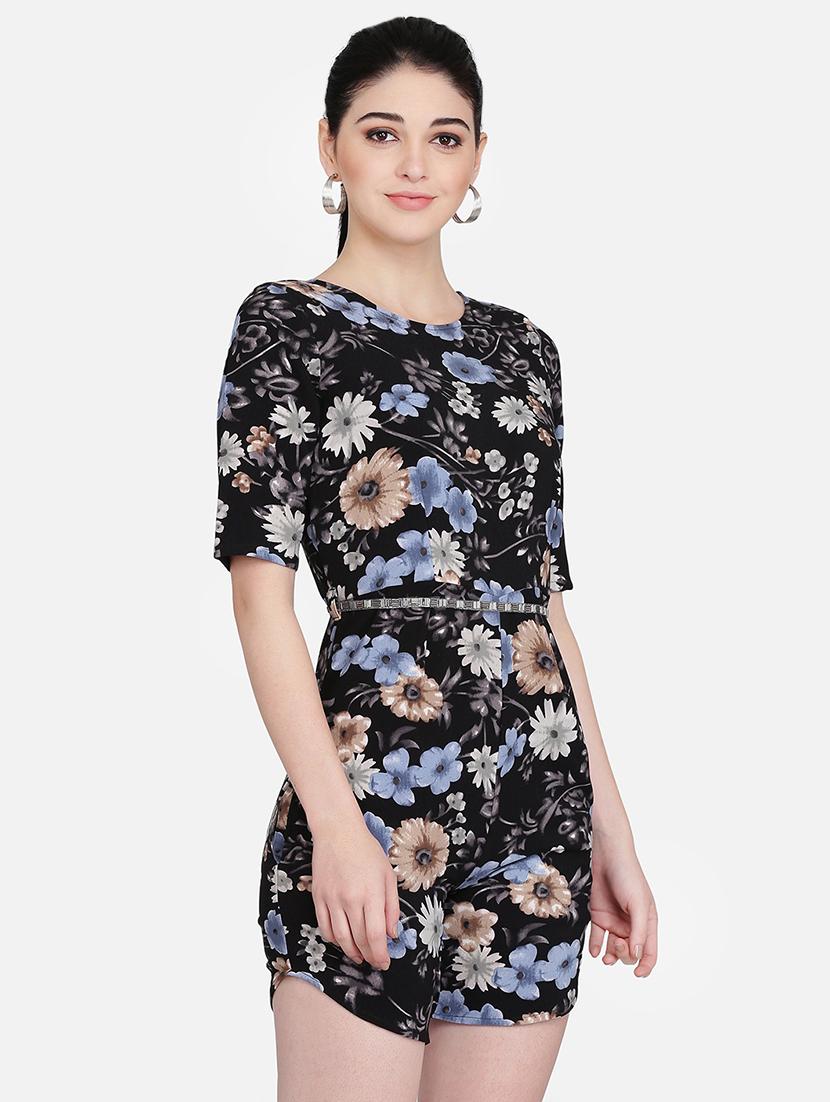 round neck floral romper - 16958282 - Zoom Image - 2