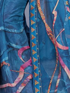 printed woven saree with blouse - 16959335 - Standard Image - 2