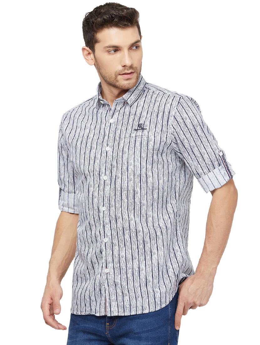 white striped casual shirt - 16960032 - Zoom Image - 2