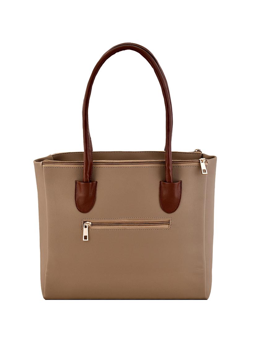beige leatherette (pu) regular handbag - 16961516 - Zoom Image - 2