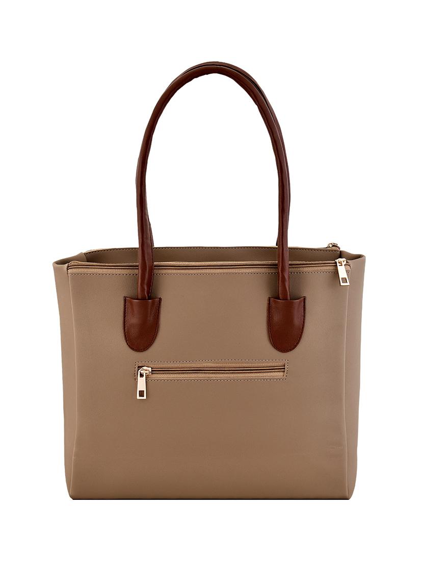 beige leatherette (pu) regular handbag - 16961517 - Zoom Image - 2