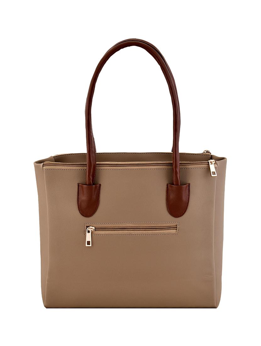 beige leatherette (pu) regular handbag - 16961518 - Zoom Image - 2