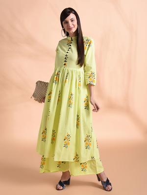 floral kurta palazzo set - 16963979 - Standard Image - 2