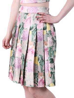 high rise pleated floral skirt - 16965552 - Standard Image - 2