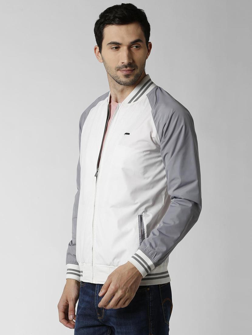 white color block bomber jacket - 16970030 - Zoom Image - 2