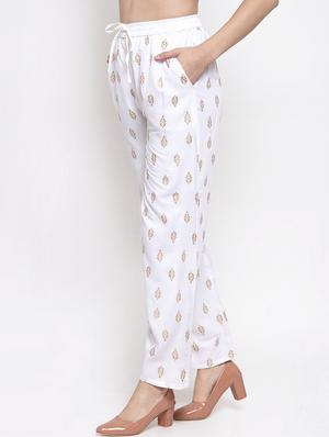 white viscose straight palazzo - 16970336 - Standard Image - 2