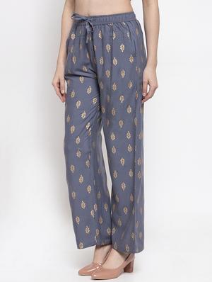 grey viscose straight palazzo - 16970338 - Standard Image - 2