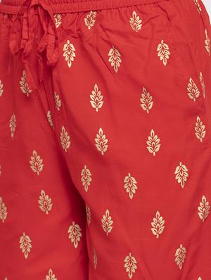 red viscose straight palazzo - 16970339 - Standard Image - 5