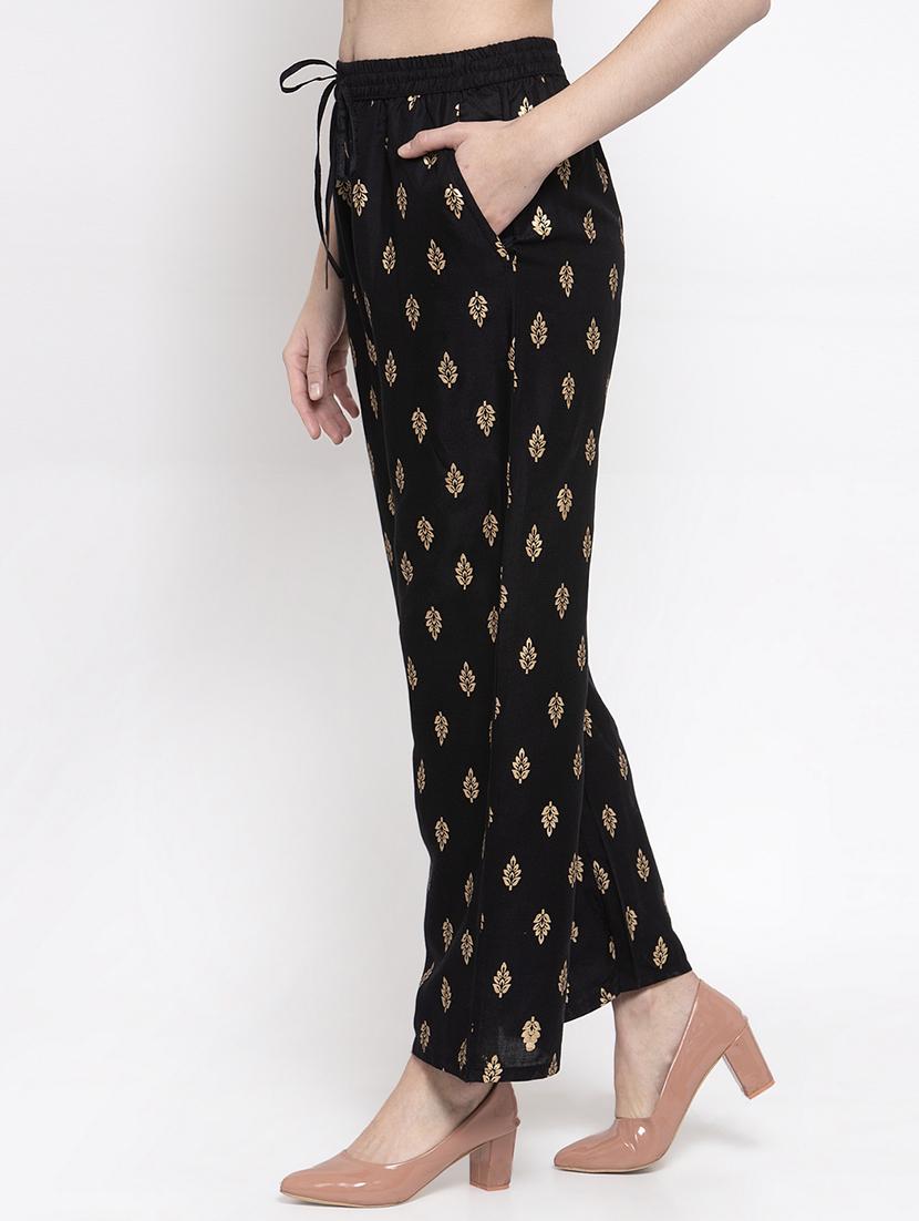 black viscose straight palazzo - 16970340 - Zoom Image - 2