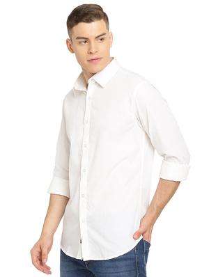 white solid casual shirt - 16970512 - Standard Image - 2