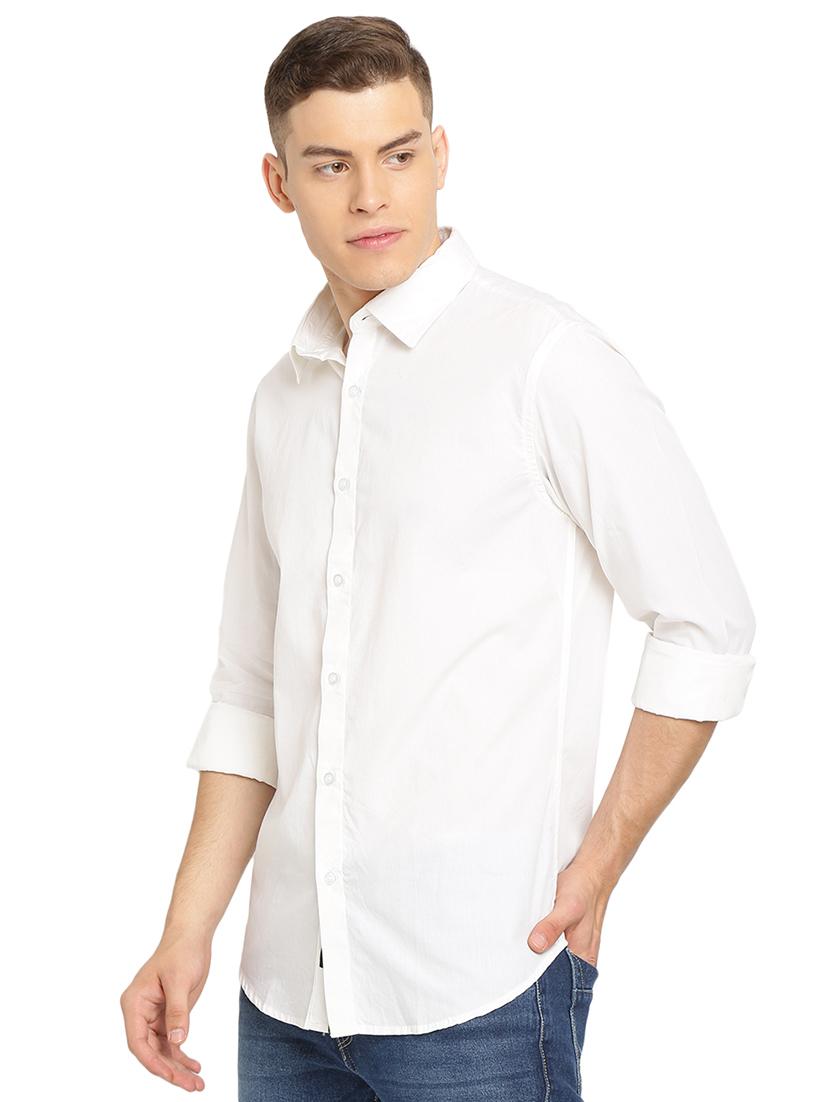 white solid casual shirt - 16970512 - Zoom Image - 2