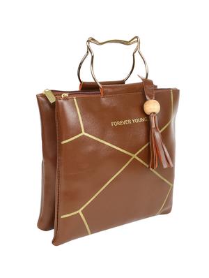 brown leatherette (pu) sling bag - 16970903 - Standard Image - 5