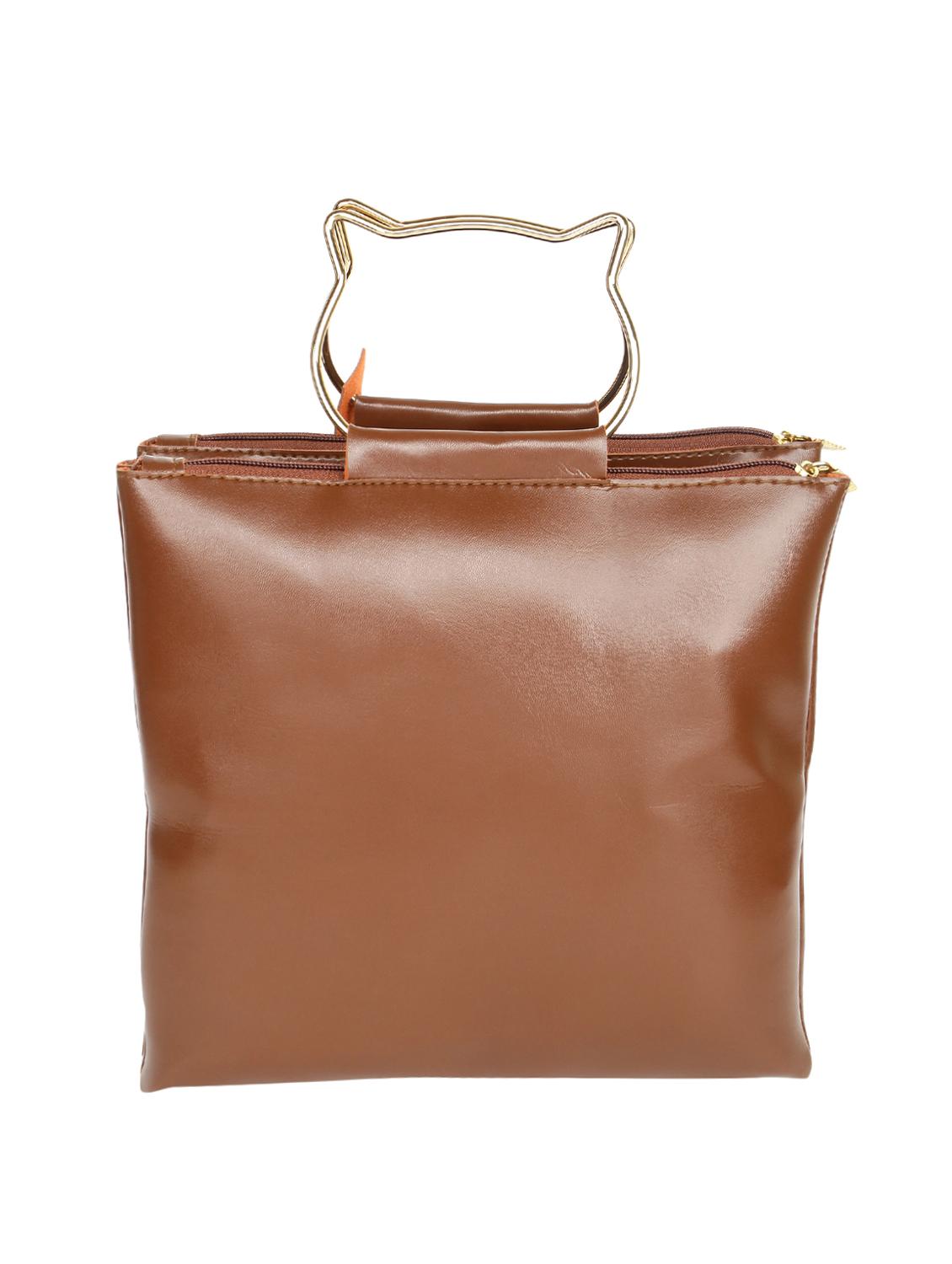 brown leatherette (pu) sling bag - 16970903 - Zoom Image - 2