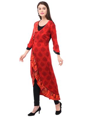 block print a-line kurta - 16972056 - Standard Image - 2