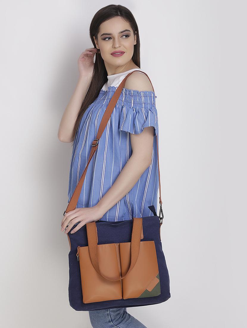 multi colored canvas regular handbag - 16972095 - Zoom Image - 5