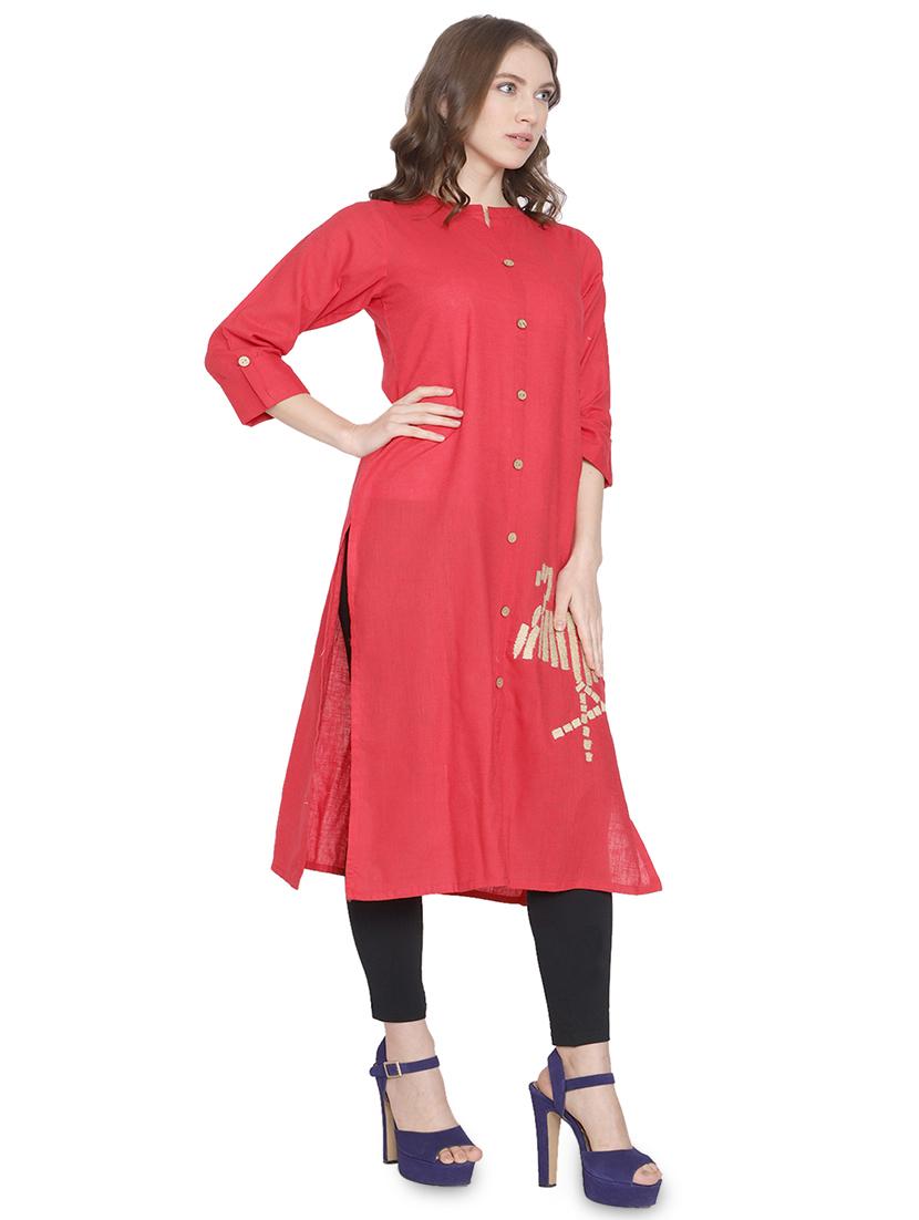 embroidered straight kurta - 16972379 - Zoom Image - 2