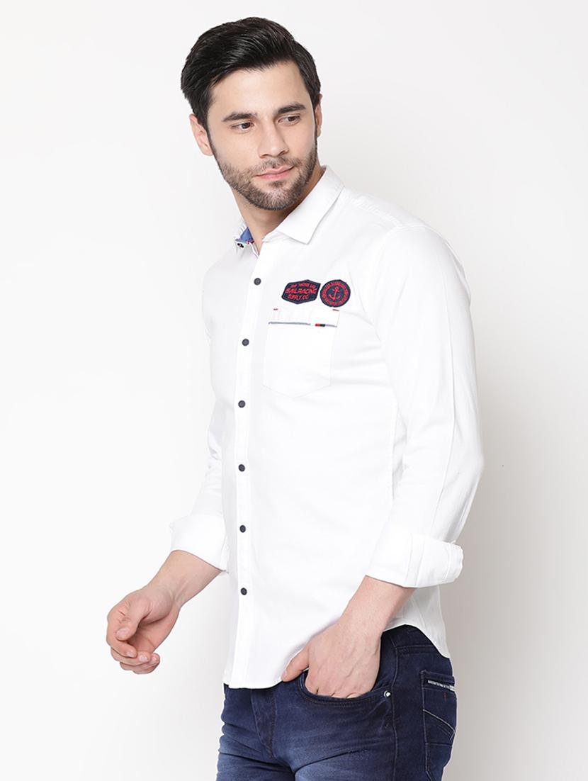 white solid casual shirt - 16973586 - Zoom Image - 2