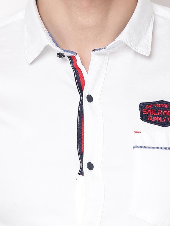 white solid casual shirt - 16973586 - Zoom Image - 5