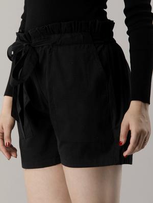 tie front paper bag shorts - 16973672 - Standard Image - 2
