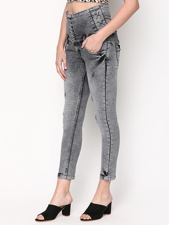 high rise stone washed jeans - 16973882 - Zoom Image - 2