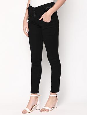 lace up detail ankle length jeans - 16973900 - Standard Image - 2