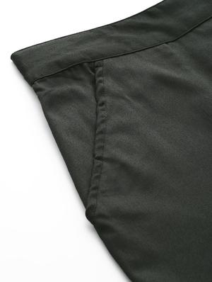green cotton flat front trousers - 16974932 - Standard Image - 5