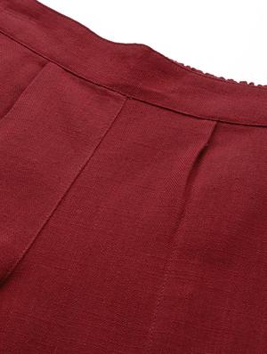 red cotton straight tapered pant - 16974933 - Standard Image - 5