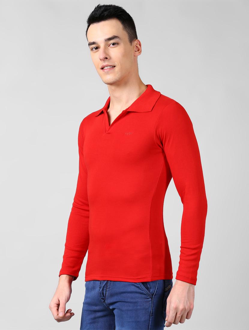 red solid collared t-shirt - 16976848 - Zoom Image - 2