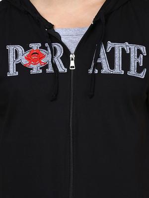 black typographic print hooded t-shirt - 16976855 - Standard Image - 5
