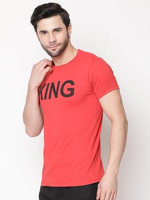 red typographic chest print t-shirt - 16976927 - Standard Image - 2