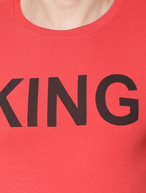 red typographic chest print t-shirt - 16976927 - Standard Image - 5