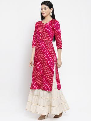 bandhani straight kurta - 16977205 - Standard Image - 2