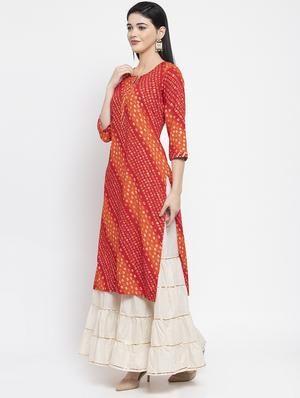 bandhani straight kurta - 16977206 - Standard Image - 2