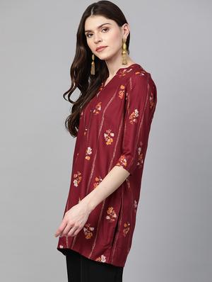 printed straight kurti - 16978284 - Standard Image - 2