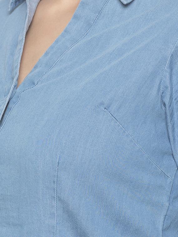 long sleeved denim shirt - 16978913 - Zoom Image - 5