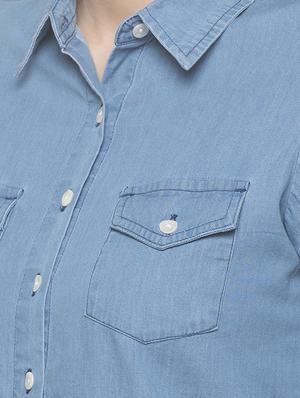 long sleeved denim shirt - 16978916 - Standard Image - 5