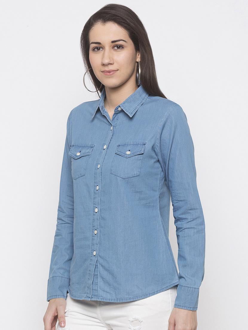 long sleeved denim shirt - 16978916 - Zoom Image - 2