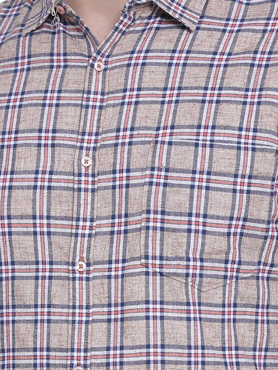 beige checkered casual shirt - 16979333 - Zoom Image - 5