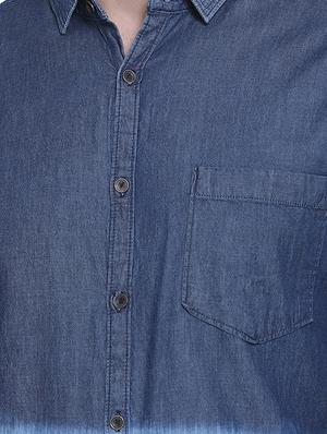 blue ombre denim casual shirt - 16979341 - Standard Image - 5