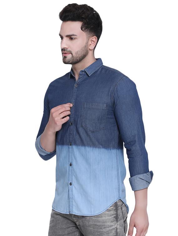 blue ombre denim casual shirt - 16979341 - Zoom Image - 2