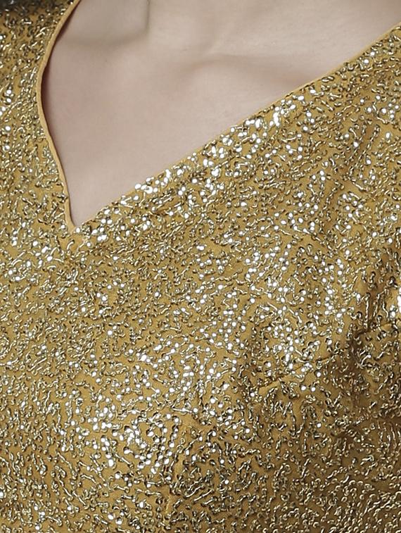 gold satin embroidered blouse - 16979861 - Zoom Image - 5