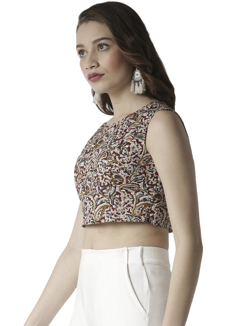 round neck floral top - 16979870 - Zoom Image - 2