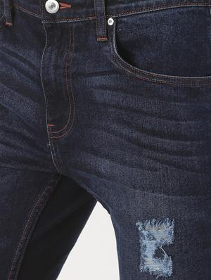 blue light washed distressed denim jeans - 16981189 - Standard Image - 5
