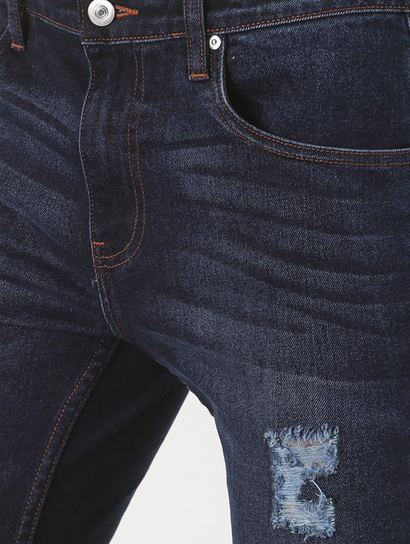 blue light washed distressed denim jeans - 16981189 - Zoom Image - 5