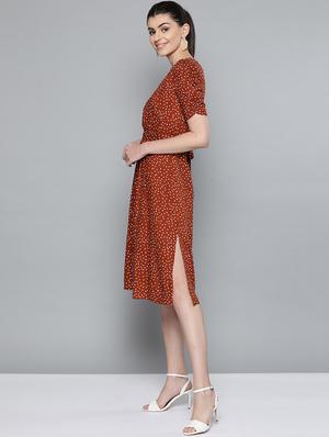 tie back polka dot a-line dress - 16981276 - Standard Image - 2