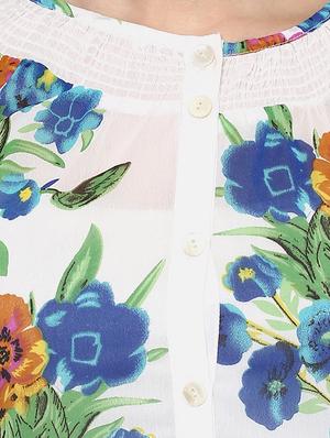 button up raglan sleeves floral top - 16983779 - Standard Image - 5