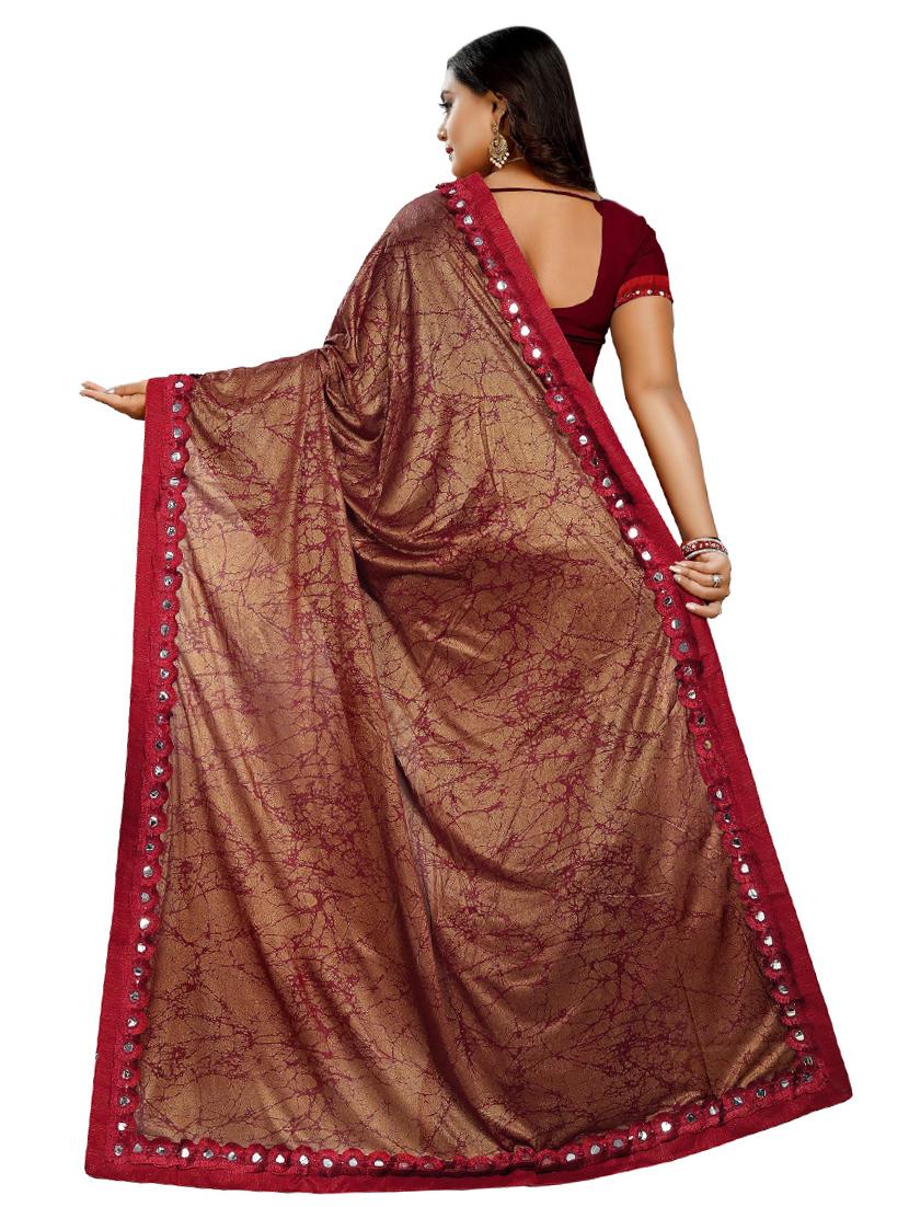printed half & half ruffled saree with blouse - 16985983 - Zoom Image - 2
