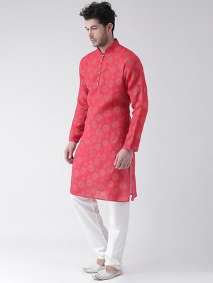 red printed kurta pyjama set - 16986318 - Standard Image - 2